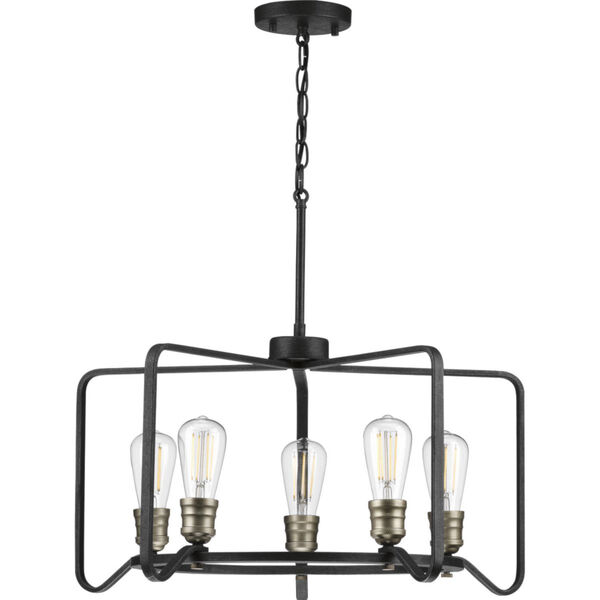 P400153-071 Foster Gilded Iron 25-Inch Five-Light Chandelier, image 1