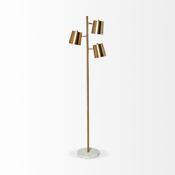 Sanders Gold 62-Inch Height Three-Light Floor Lamp, image 3