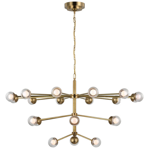 Alloway Large Chandelier in Soft Brass with Clear Glass by kate spade new york, image 1
