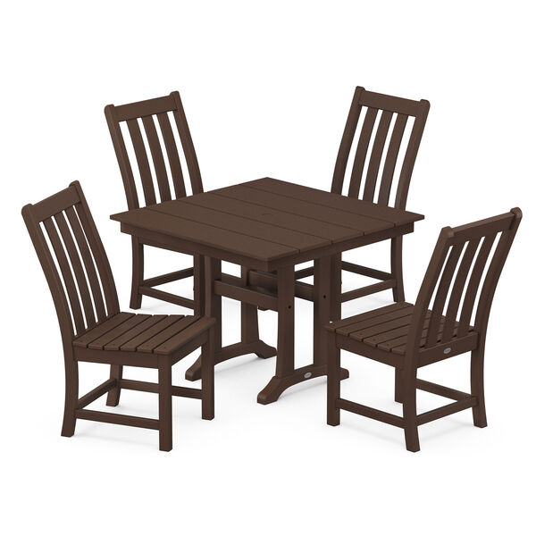 Vineyard Mahogany Trestle Side Chair Dining Set, 5-Piece, image 1