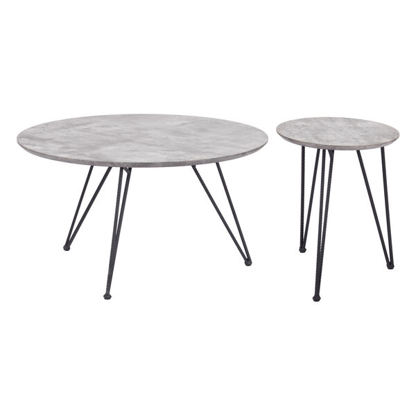 Kerris Gray and Matte Black Coffee Table, image 2