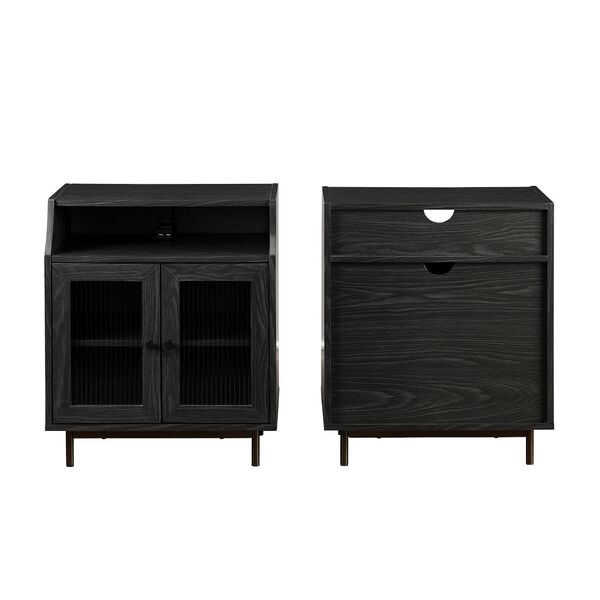 Graphite Two Door Nightstand with USB, Set of Two, image 6