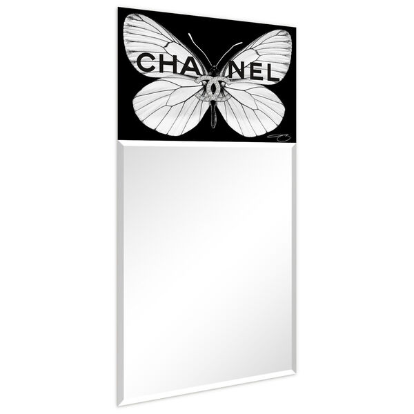 CC Butterfly Black 48 x 24-Inch Rectangle Beveled Wall Mirror, image 2