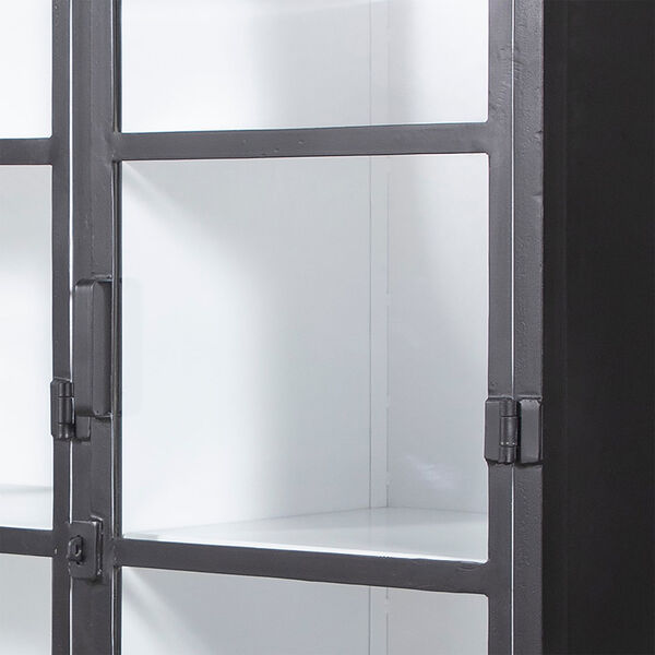 Cabot Black and White Iron Three-Door Display Cabinet, image 4