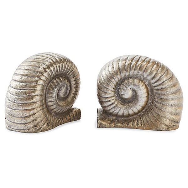 Nickel Snail Bookends, image 1