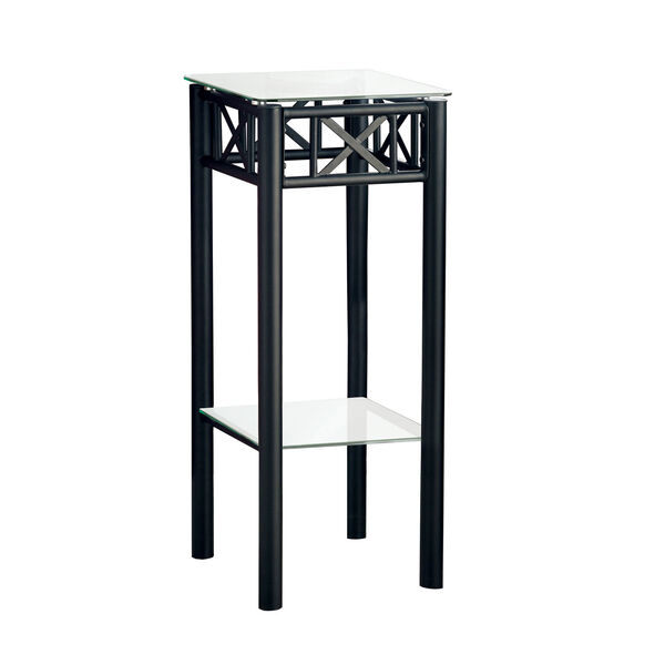 Accent Table - Black Metal with Tempered Glass, image 2