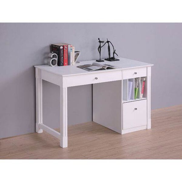 White Deluxe Solid Wood Desk, image 1