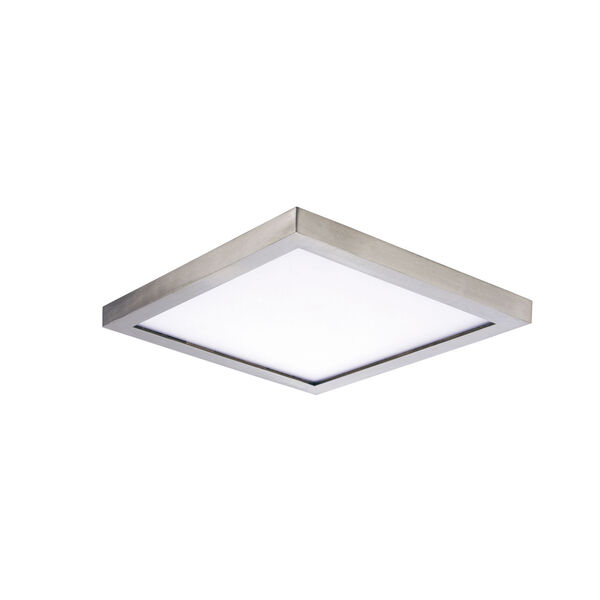 Chip Satin Nickel 5-Inch 3000K 12W Led One-Light Flush Mount with Polycarbonate Shade, image 1