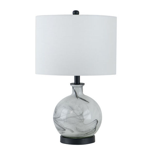 Sarris White Grey 23-Inch Glass Table Lamp, image 1