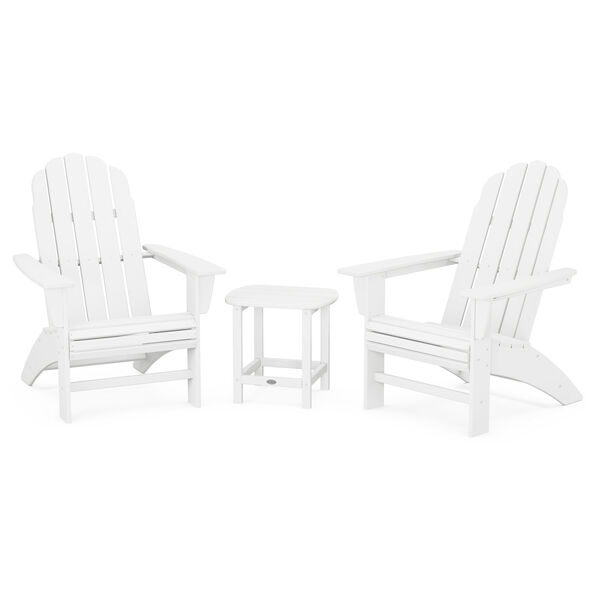 Vineyard Curveback Adirondack Set with South Beach 18-Inch Side Table, 3-Piece, image 1