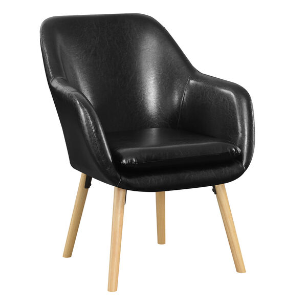 Take a Seat Black Faux Leather Charlotte Accent Chair, image 2