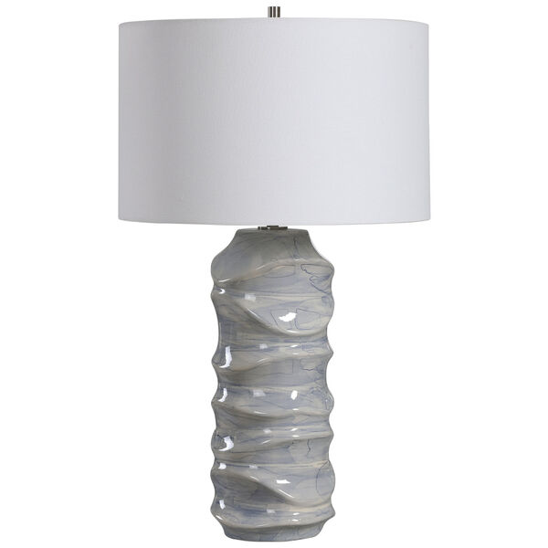 Waves Blue and White One-Light Table Lamp, image 4