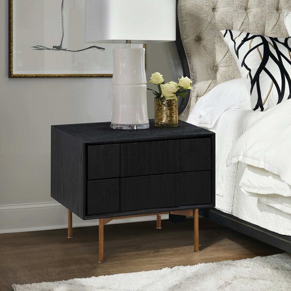 Carnaby Black Brushed Nightstand, image 4