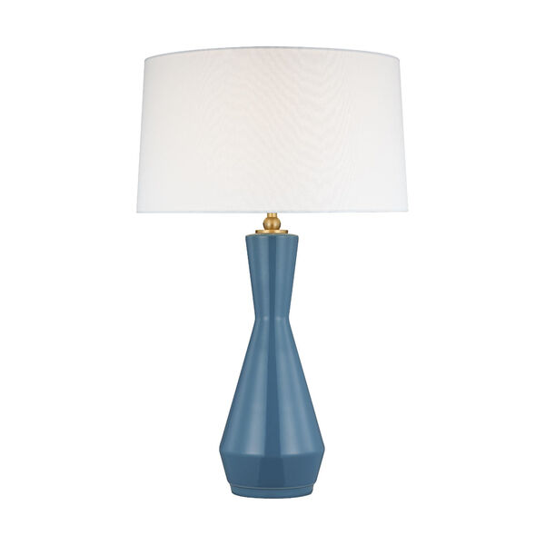 Jens Lucent Aqua and White One-Light Table Lamp, image 1