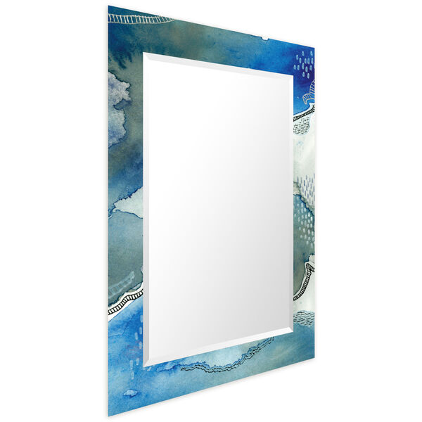 Subtle Blues Blue 40 x 30-Inch Rectangular Beveled Wall Mirror, image 2