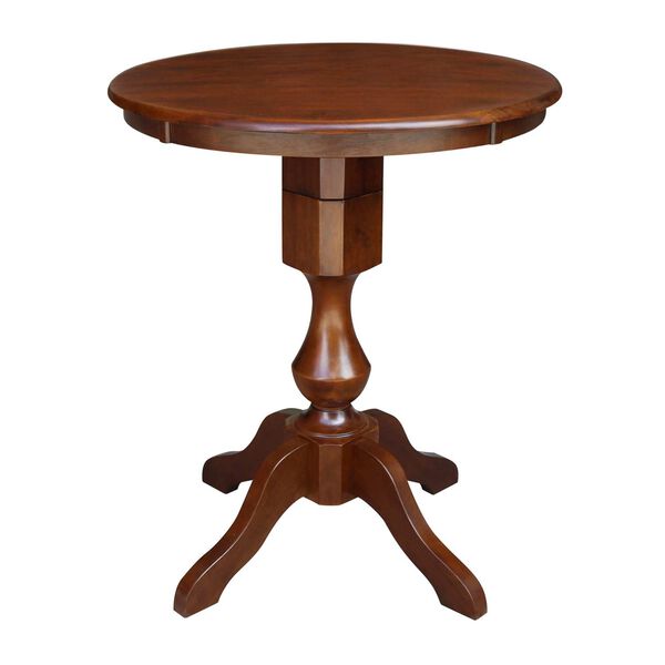 Espresso 30-Inch Round Top Pedestal Dining Table, image 1