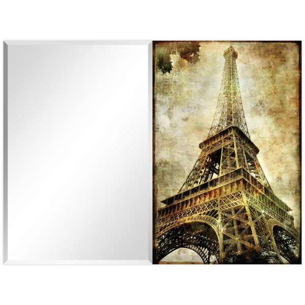 Eiffel Tower Tan 36 x 48-Inch Rectangular Beveled Wall Mirror, image 6