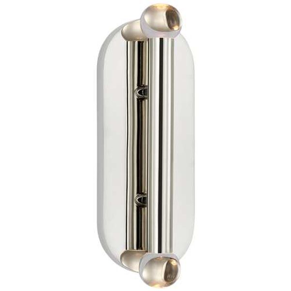 Rousseau Polished Nickel Two-Light LED Large Bath Sconce with Clear Glass by Kelly Wearstler, image 1