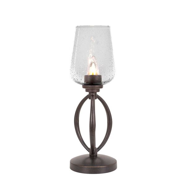 Marquise Dark Granite One-Light Table Lamp with Five-Inch Clear Bubble Glass, image 1