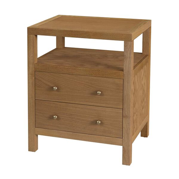 Celine Light Natural Two-Drawer Nightstand, image 1