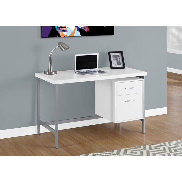 White 48-Inch Computer Desk, image 1