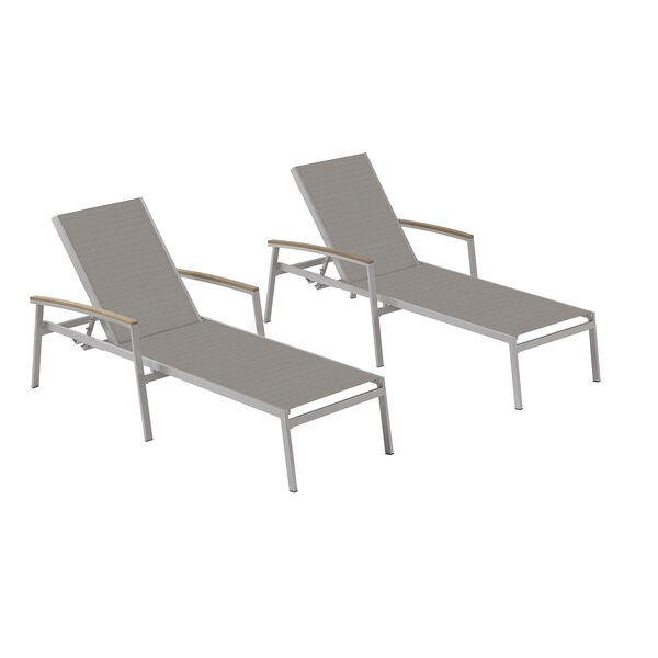 Travira Titanium Sling Seats Chaise Lounge Set of 2, image 1