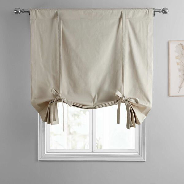 Hazelwood Beige Solid Cotton Tie-Up Window Shade Single Panel, image 3