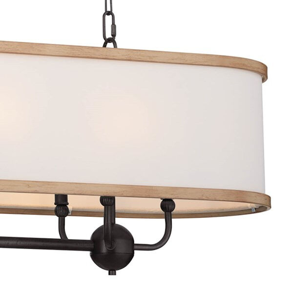 Homestead Anvil Iron and Beech Eight-Light Linear Chandelier, image 6