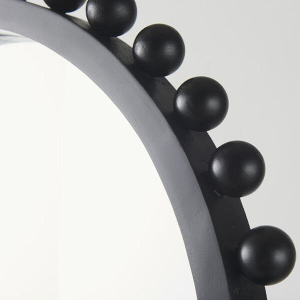 Leeds Black 35-Inch x 23-Inch Wood Arch Frame Mirror, image 3