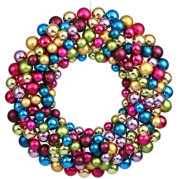 Multicolor 36-Inch Ball Wreath, image 1