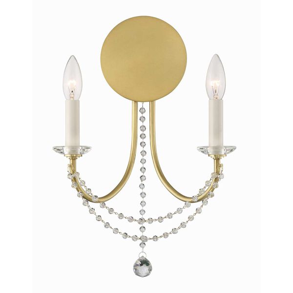 Delilah Aged Brass Two-Light Wall Sconce, image 1