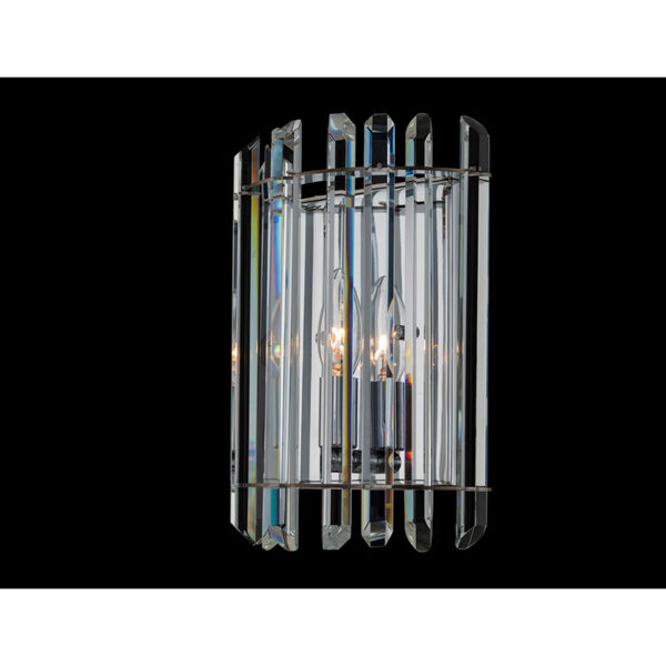 Viano Polished Chrome One-Light Wall Sconce with Firenze Crystal, image 2
