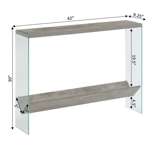 SoHo Faux Birch and Glass V-Console Table with Shelf, image 4