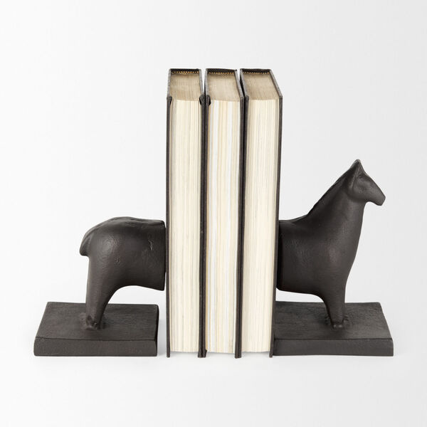 Sphynx III Black Horse Shaped Bookend, Set of 2, image 2