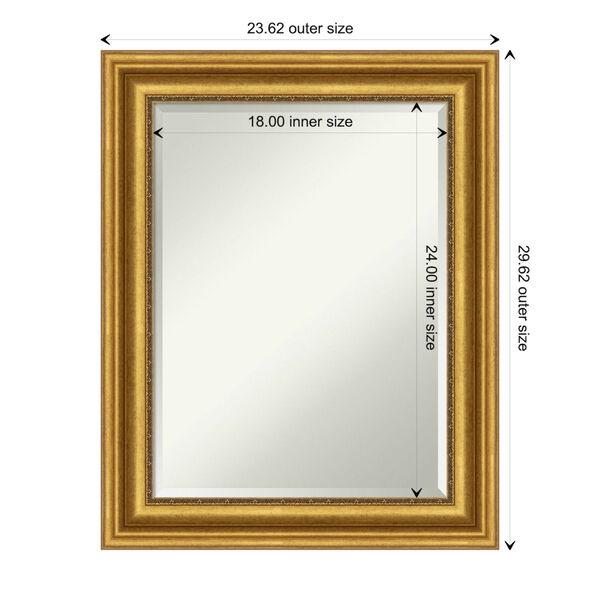 Parlor Gold 24W X 30H-Inch Bathroom Vanity Wall Mirror, image 6