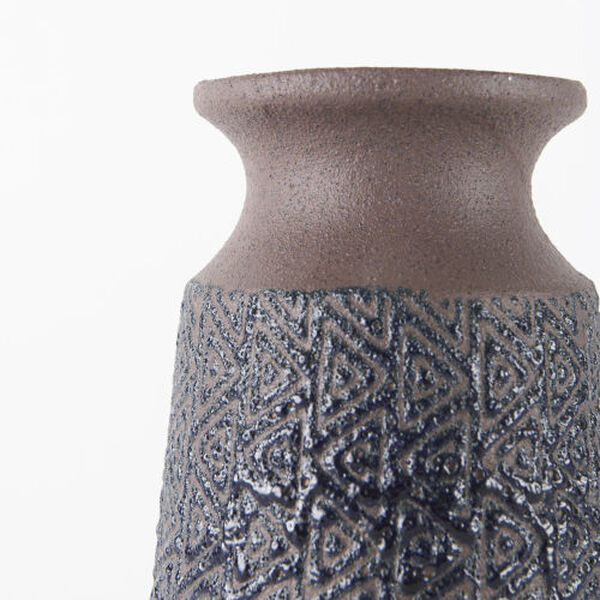 Sefina III Brown and Black Large Patterned Vase, image 5