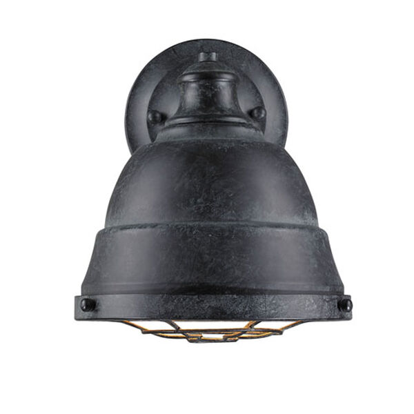 Fulton Black Patina One-Light Cage Wall Sconce, image 1