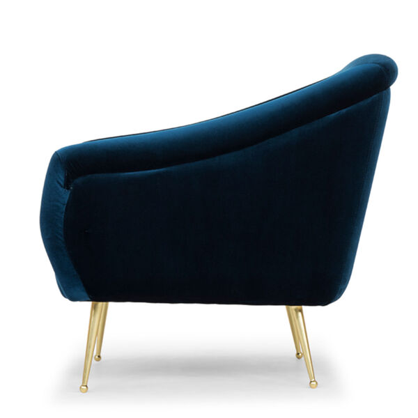Lucie Midnight Blue and Gold Occasional Chair, image 3