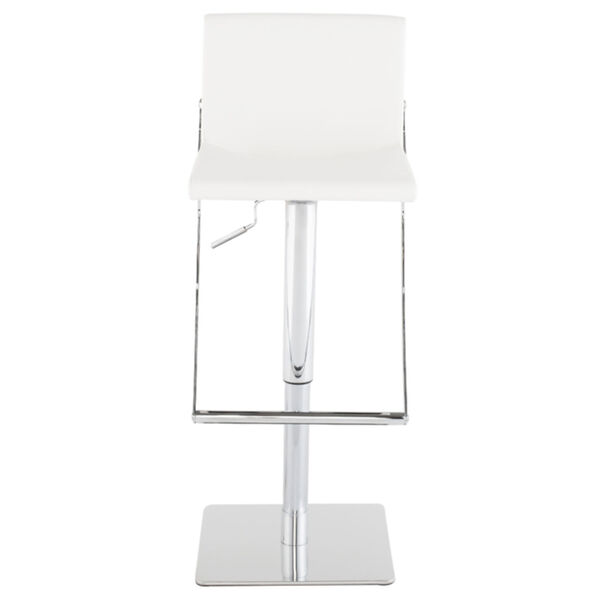 Swing White and Silver Adjustable Stool, image 2
