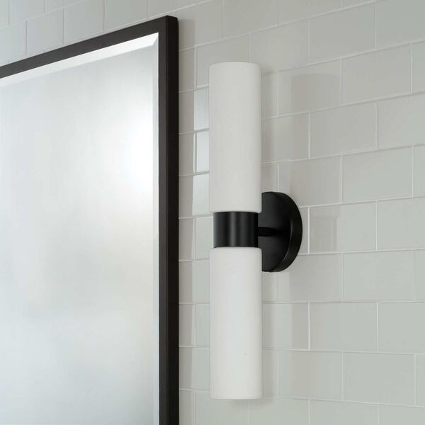 Theo Matte Black Two-Light Dual Linear Wall Sconce, image 4