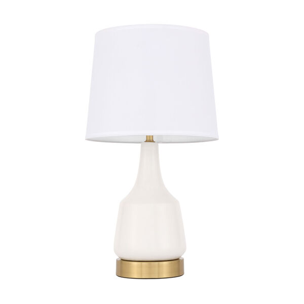 Reverie Brushed Brass and White 14-Inch One-Light Table Lamp, image 3