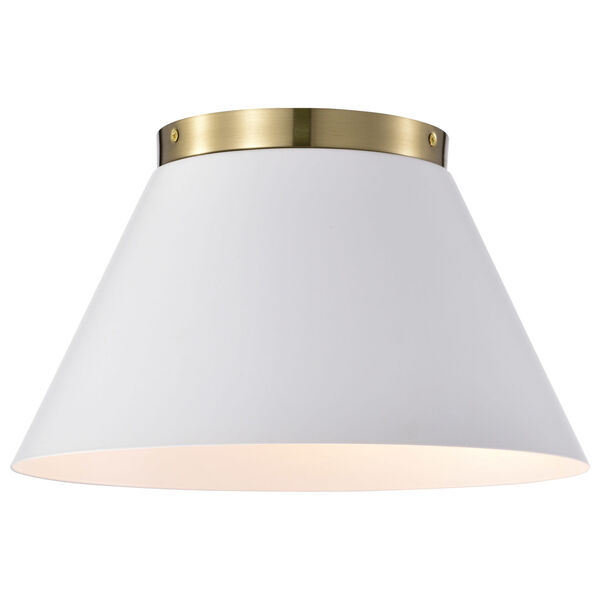 Dover White and Vintage Brass Two-Light Flush Mount, image 4