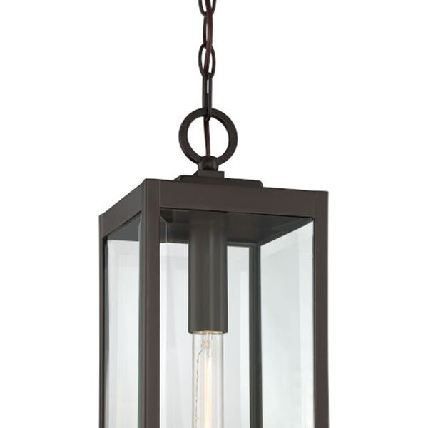 Pax Bronze 7-Inch One-Light Outdoor Hanging Lantern with Beveled Glass, image 5
