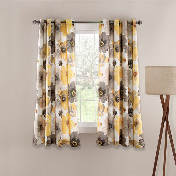 Lush Decor Leah Yellow And Gray 63 Inch, Shower Curtain Sets With Window Curtains