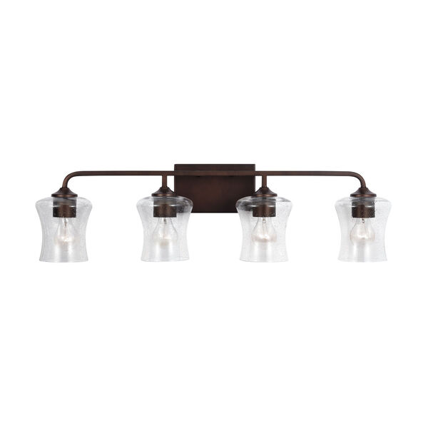 HomePlace Reeves Bronze Four-Light Bath Vanity with Clear Seeded Glass, image 7