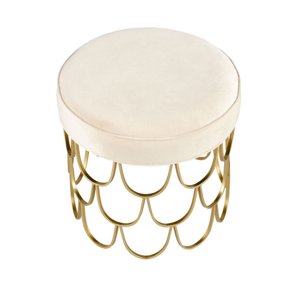 Sirene Beige and Off White Ottoman, image 4