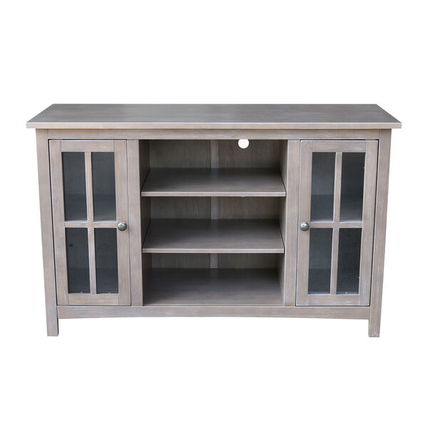 Washed Gray Taupe TV Stand with Two Doors, image 2