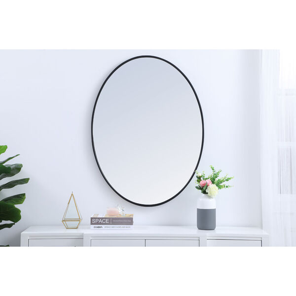 Eternity Black 40-Inch Oval Mirror, image 2