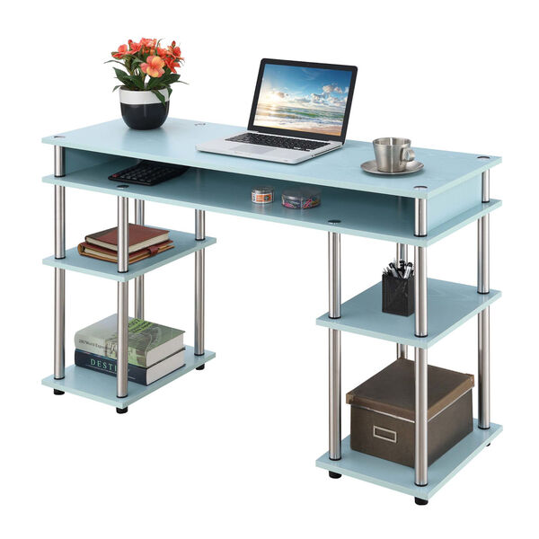Designs2Go Seafoam Student Desk with Shelves, image 3