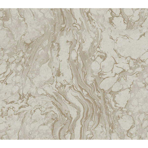 Ronald Redding 24 Karat Taupe Polished Marble Wallpaper, image 2